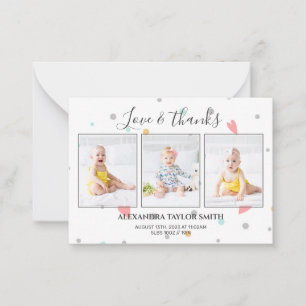 Budget Delicated Photo Baby Thank You Card