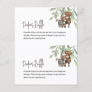 Budget Diaper Raffle Cow Greenery Card Centre Cut