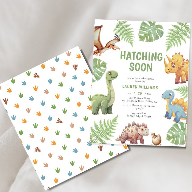 Budget Dinosaur Hatching Soon Baby Shower Invites (Creator Uploaded)