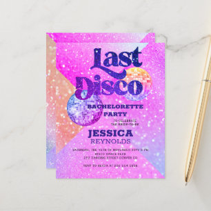 Budget disco bachelorette party invitation