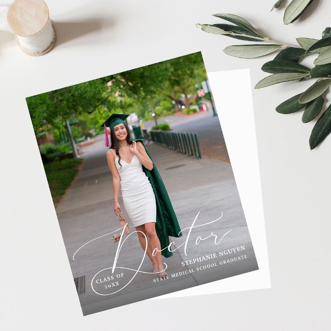 Budget Doctor Elegant Photo Graduate Announcement (Creator Uploaded)