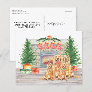 Budget Dog Golden Retriever Christmas Holiday Card