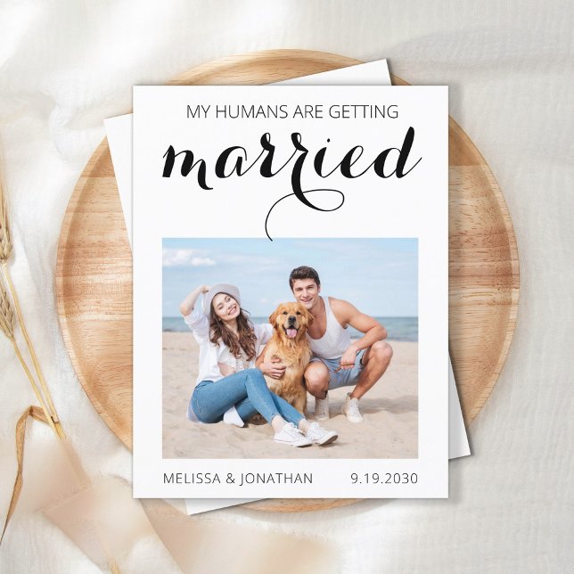 Budget Dog Wedding Photo Save The Date Postcard (Creator Uploaded)