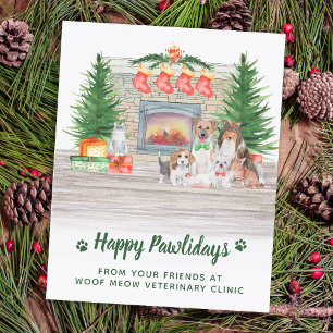 Budget Dogs Cats Pet Business Christmas Postcard