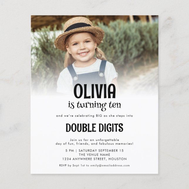 Budget Double Digits Photo White 10th Party (Front)