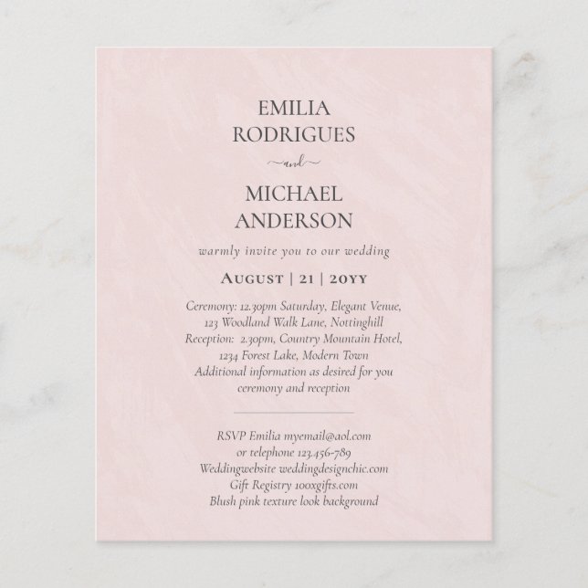 BUDGET Double-Sided BILINGUAL Spanish Boda Wedding Flyer (Front)