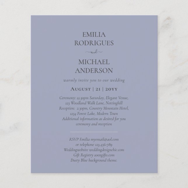 BUDGET Double-Sided BILINGUAL Spanish Boda Wedding Flyer (Front)