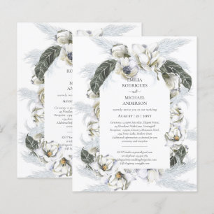 BUDGET Double Sided BILINGUAL Wedding White Floral