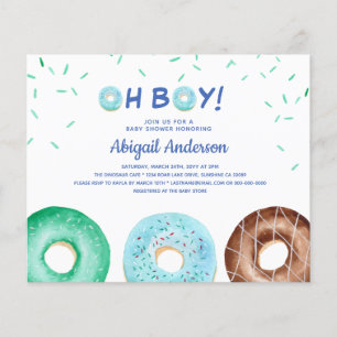 BUDGET Doughnut Oh Boy Baby Shower Invitation