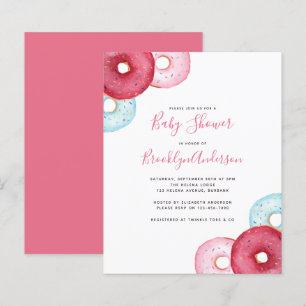 BUDGET Doughnuts Baby Shower Invitation