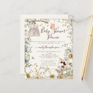 Budget Dress Girl Baby Shower Picnic Invitation
