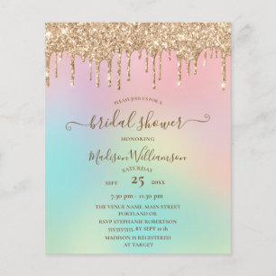 Budget Dripping Gold Glitter  Bridal Shower