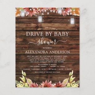Budget Drive by Baby Shower Rustic Sunflowers