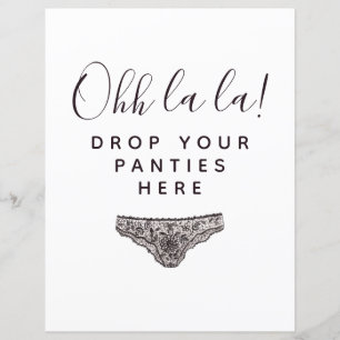 BUDGET Drop Your Panties Here Bridal Shower Sign
