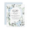 Budget Dusty Blue Baby Shower Floral Invitation