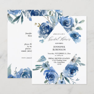 Budget Dusty Blue & Blue Floral Bridal Shower