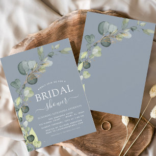 Budget  Dusty Blue Bridal Shower Eucalyptus Flyer