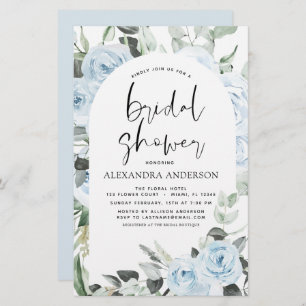 Budget Dusty Blue Bridal Shower Floral Greenery
