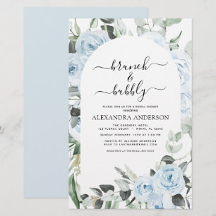 Budget Dusty Blue Brunch & Bubbly Bridal Shower