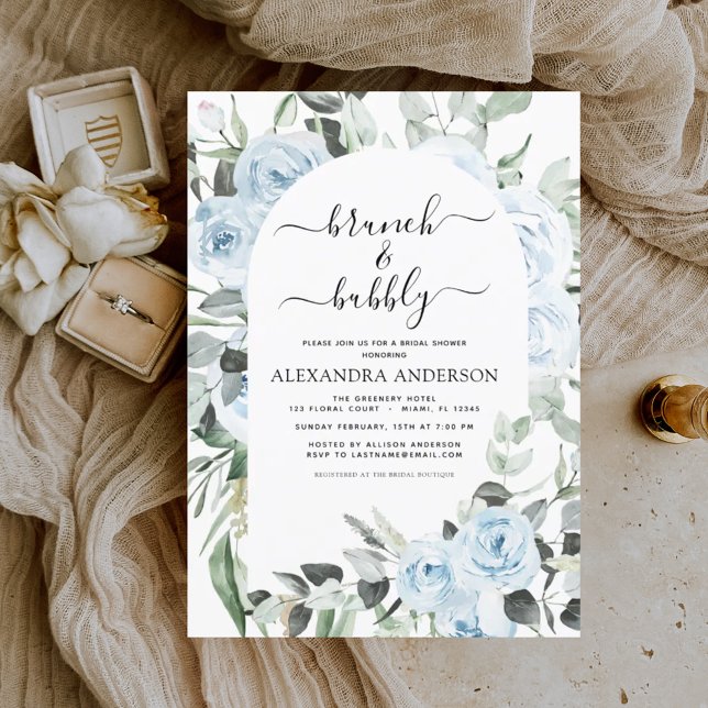 Budget Dusty Blue Brunch & Bubbly Bridal Shower (Creator Uploaded)
