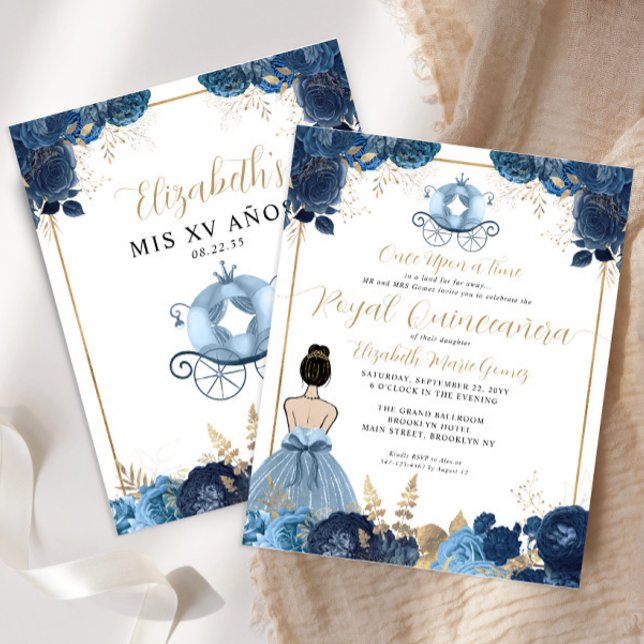Budget Dusty Blue Cinderella Royal Quinceanera (Creator Uploaded)