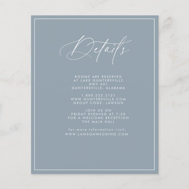 Budget Dusty Blue Details Card  (Front)