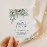 BUDGET Dusty Blue Eucalyptus Bridal Shower<br><div class="desc">BUDGET Elegant Eucalyptus Greenery Bridal Shower Invitation featuring our lovely sage eucalyptus green and dusty blue greenery and modern typography. The back is a lovely dusty blue. Easy to customise with your information for a simply elegant bridal shower invitation. **Our BUDGET paper is smaller and more delicate, but still beautiful!**...</div>