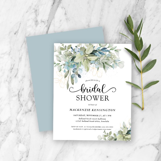 Budget Dusty Blue Eucalyptus Bridal Shower (Creator Uploaded)