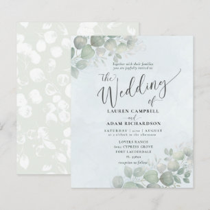 Budget Dusty Blue Eucalyptus Watercolor Wedding