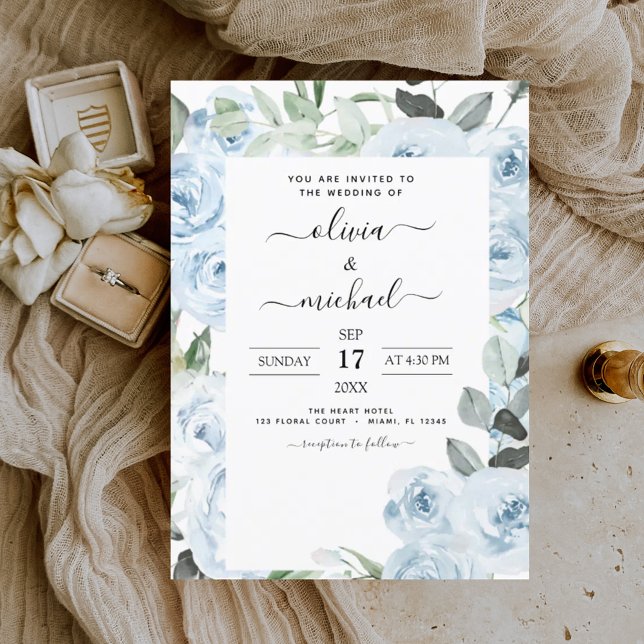 Budget Dusty Blue Floral Greenery Wedding (Creator Uploaded)