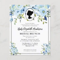 Budget Dusty Blue Floral Regency Era Bridal Brunch