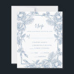 Budget Dusty Blue Floral Wedding RSVP Card<br><div class="desc">This Elegant 4.5 x 5.6 Dusty Blue Floral Wedding RSVP Enclosure Card is elegant, modern, chic, and charming - it coordinates perfectly with the Budget Dusty Blue Wedding Reception Invitation. Its exquisite combination of graceful dusty blue roses and wispy greenery is flowy, delicate, and beautiful. Its monochromatic design is stunning...</div>