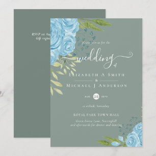 BUDGET  Dusty Blue Flowers Lime Wedding