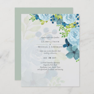 Budget Dusty Blue Flowers Sage Wedding