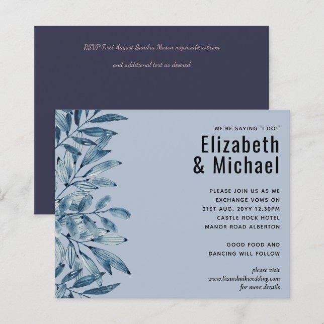 Budget DUSTY BLUE Foliage Wedding (Front/Back)