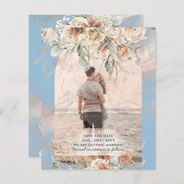 BUDGET Dusty Blue Pampas Grass Wedding (Front/Back)