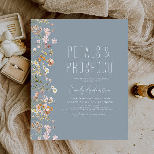 Budget Dusty Blue Petals & Prosecco Bridal Shower