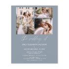 Budget Dusty Blue Photo Wedding Invitation