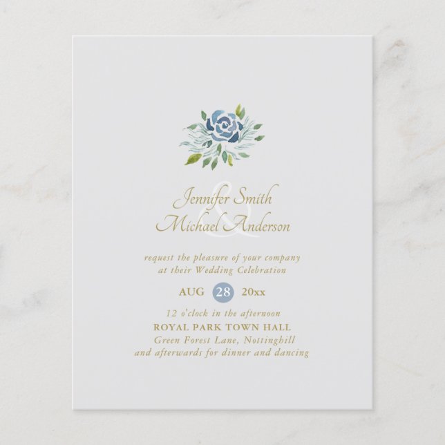 BUDGET  Dusty Blue Sage Floral Bouquet Wedding (Front)