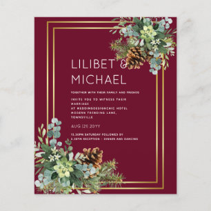BUDGET Dusty Blue Wedding Eucalyptus Greenery Flyer