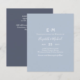 BUDGET Dusty Blue Wedding Invite