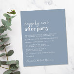 Budget Dusty Blue Wedding Reception Invitation<br><div class="desc">Simple budget-friendly dusty blue wedding announcement and reception invitation. The front features "Happily Ever After Party" in a mix of a contemporary white script and bold modern white typography. Personalise your message and invitation and add your names in a signature-like script.</div>