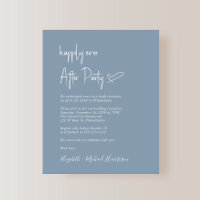 Budget Dusty Blue Wedding Reception Invitation