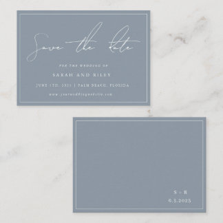 BUDGET Dusty Blue Wedding Save The Date Invitation