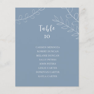 Budget Dusty Blue Wedding Seating Chart Table Card