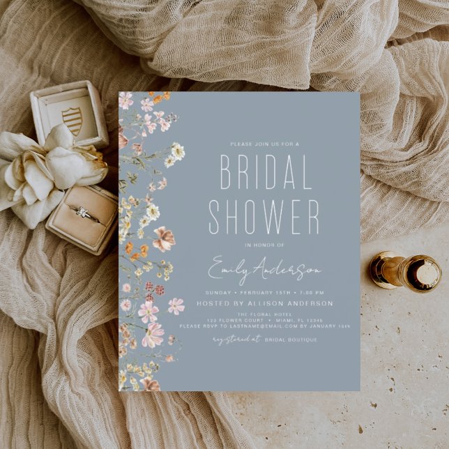 Budget Dusty Blue Wildflower Bridal Shower (Creator Uploaded)