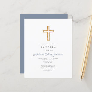 Budget Dusty Blue Wood Cross Religious Boy Baptism