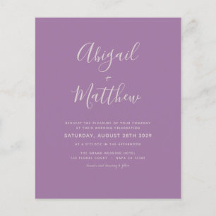 Budget Dusty Lilac Modern Photo Wedding Invitation Flyer