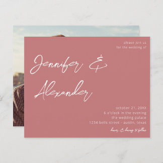 Budget Dusty Pink Calligraphy Photo Wedding V2