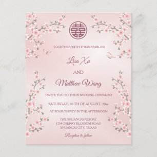 BUDGET Dusty Pink Cherry Blossom Chinese Wedding